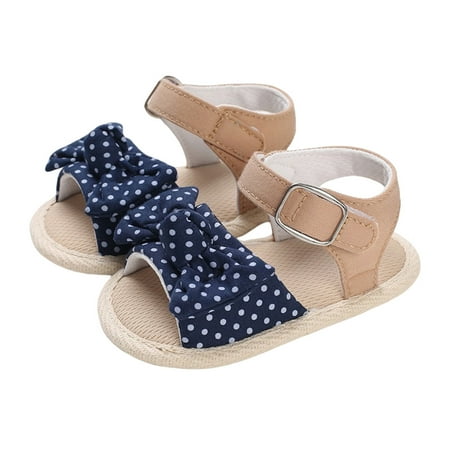 

nsendm Unisex Sandal Softball Sandals for Girls Shoes Girls Sandals Flat Bottom Lightweight Open Toe Breathable Polka Size 8 Sandals Toddler Dark Blue 4
