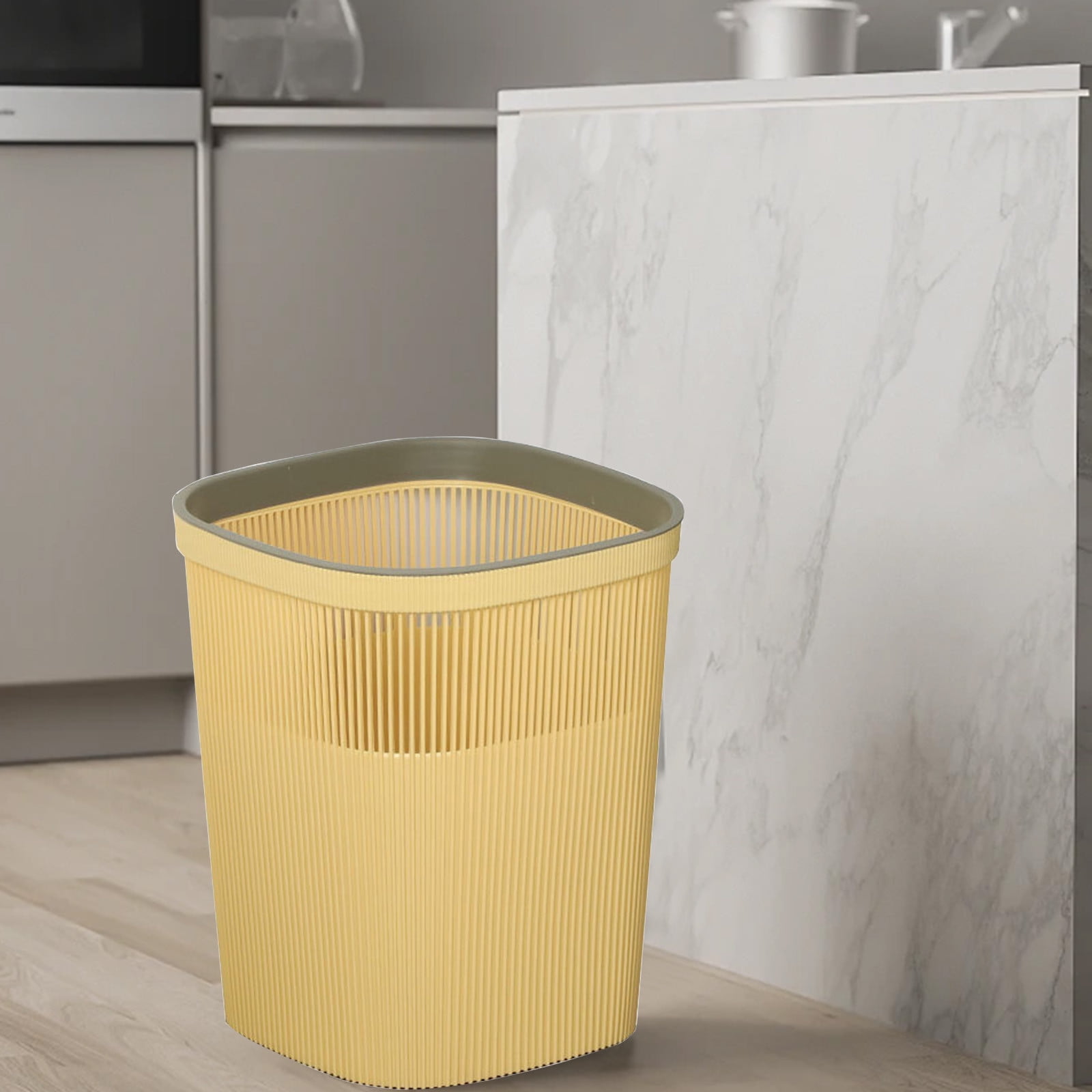 Qholemyo Contactless Thickened Large Capacity Trash Can Bathroom Living Room Kitchen Trash Can Indoor Garbage Can