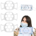 thumbnail image 1 of 3pcs Silicona 3d Mascarilla Soporte Soporte interior Soporte para máscara Cool Lipstick Protector Stand Nariz Protección Lipstick, reutilizable y lavable (blanco 3p. Afortunado Sencillez, 1 of 5