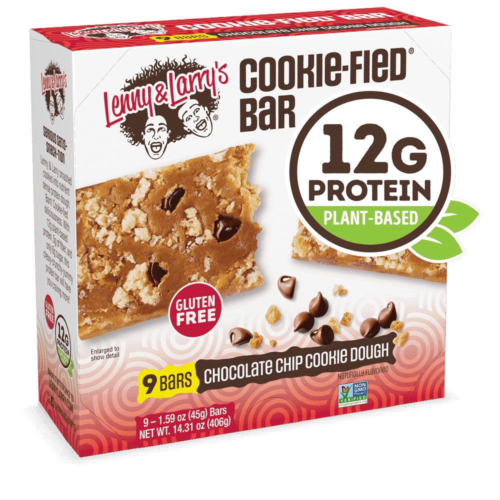 Lenny & Larry's The Complete Cookie-Fied Bar, Plant-Based Protein, Chocolate Chip Cookie Dough, 9 ct