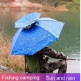 thumbnail image 2 of Parasol de pesca Paraguas de cabeza Sombrero de lluvia Sombrero de paraguas montado en la cabeza Sombrero a prueba de lluvia Diadema plegable Sombrero de cubo grande Top, 2 of 8