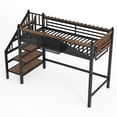 thumbnail image 6 of Bellemave Twin XL Loft Bed with Stairs, Heavy Duty Loft Beds Frame with Storage Basket, Bookshelf, Clothing Rack and Safety Wavy Guardrails, Large Under-Bed Space for Bedroom, Black, 6 of 8