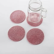 Sparkly Pink Glitter Decorative Coasters - Set of 96 - Perfect Glam Décor or Favors for Girl Baby Showers or Birthdays