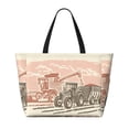 thumbnail image 2 of Daiia Combine harvester working with tractor Pattern Beach Travel Bag - Water-Resistant Beach Bag, Lightweight Tote with 7 Pockets for Women and Men - Gym,Pool,Camping,Reusable Grocery Bag, 2 of 7