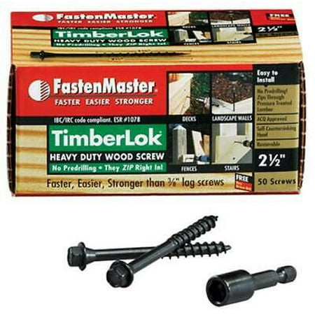 

2 PK Omg Fastenmaster 50 Pack 2-1/2 Timberlok Heavy Duty Wood Screw