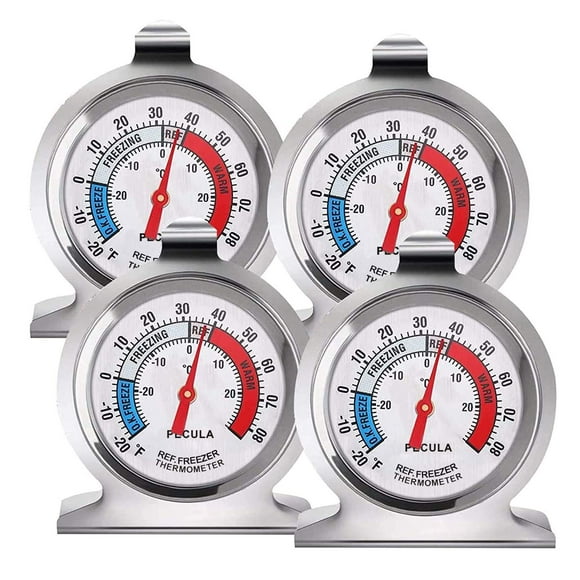 Termómetro para refrigerador PECULA -30-30 °C/-20-80 °F, paquete de 4