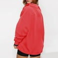 thumbnail image 4 of Crunowin Women's Sport Sweatshirts, 2025 Fall Winter Long Sleeve Half Button Pullover Top Red L, 4 of 8