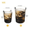 thumbnail image 3 of Sikiie Luxurious Gold Flow Print Round Dirty Clothes Basket, Waterproof Standing Foldable Storage Basket, for Laundry Room, Bedroom, Bathroom Storage-Medium, 3 of 6