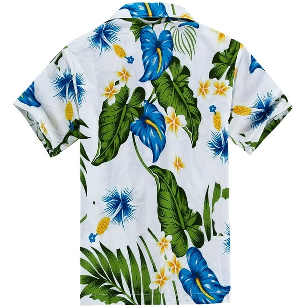 Hawaii Hangover Matching Father Son Hawaiian Luau Outfit Men Shirt Boy Shirt Shorts White Blue Calla Blue Men L - Boy Size 6