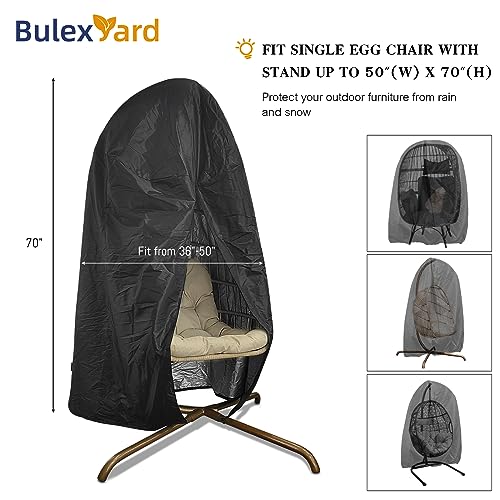 BULEXYARD Black Oxford Fabric Chair Cover Waterproof Dustproof, Heavy Duty Outdoor Patio Furniture Covers (Egg Chair Cover)