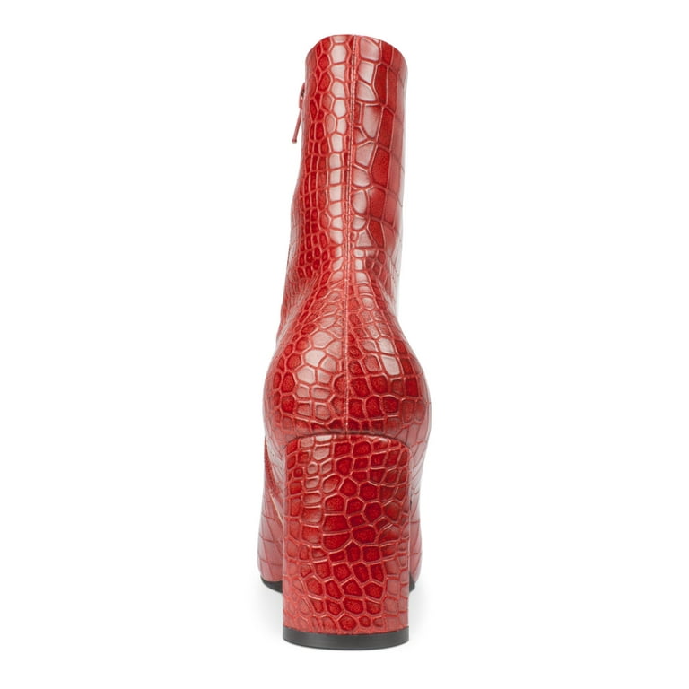 Red crocodile sales ankle boots