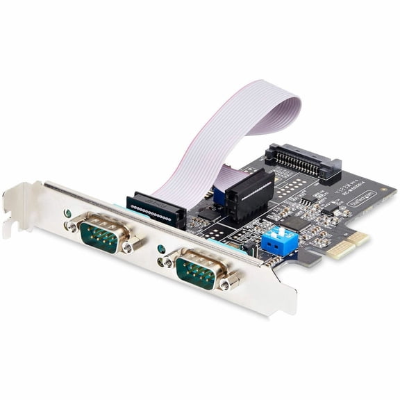 Startech 2-Port Serial PCIe Card, Dual-Port PCI Express to RS232/RS422/RS485 DB9 Serial Card, Standard/Low-Profile Brackets, 16C1050 UART, ESD Protection, Windows/Linux (2S232422485-PC-CARD)