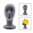 thumbnail image 3 of Cabeza de maniquí de espuma de base redonda, soporte de exhibición de peluca de tienda en casa, soporte de peluca de maniquí de espuma de flocado EPS Gris Baoblaze Cabeza de maniquí, 3 of 8