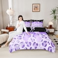thumbnail image 4 of Castle Fairy Kids Children Cartoon Ribbon Bow-Tie Full Size Comforter Sets 3-Piece,Bling Purple Glitter Bedding Comforter Set,Animal Leopard Print Lightweight Bedding Sets,Ultra Soft Home Decor, 4 of 8