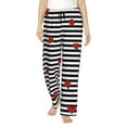 thumbnail image 2 of Kdxio Women's Comfy Stretch Ladybugs on Black and White StripedPrint Drawstring Pajama Pants-XX-Large, 2 of 9