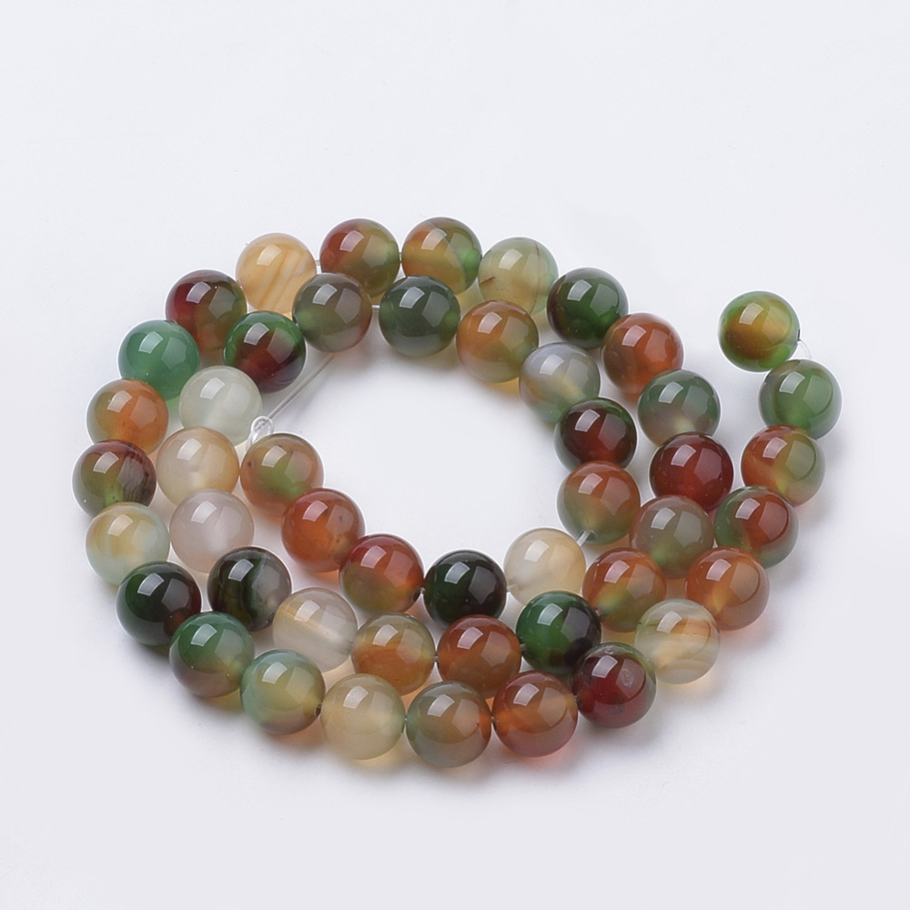 Peacock Green Agate Beads Strands Dyed Round 10mm Hole: 1mm about 40pcs/strand 15.7 inch