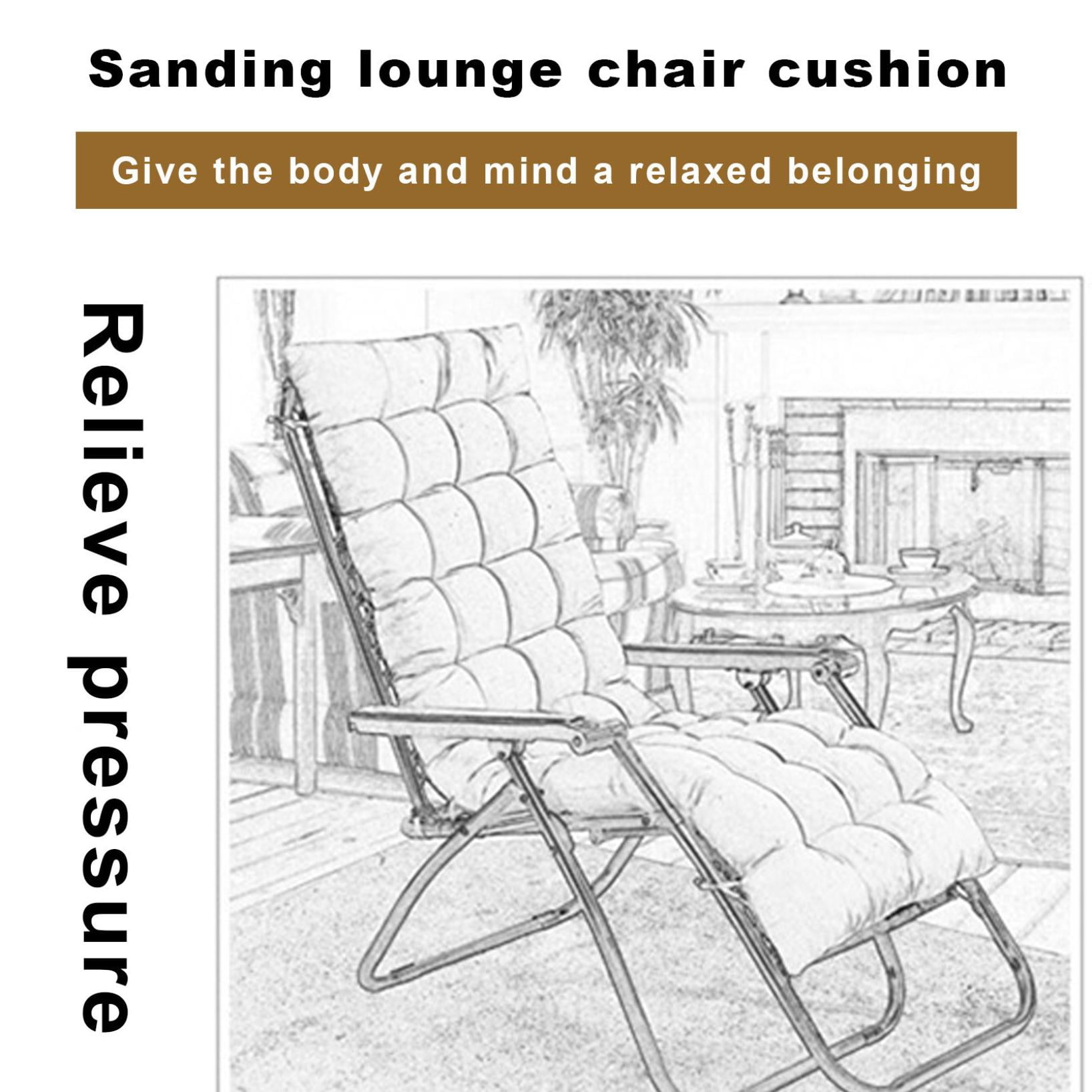 Clearance! Recliner Cushions Outdoor Chaise Lounge Cushion Foldable Patio Lounge Chair Cushion for Garden Lawn Balcony Backyard Poolside Does Not Include Recliners (Size : 48cm*120cm,E)