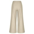 thumbnail image 6 of Olyvenn Women's Ladies' Solid Color Elastic Waist Full Length Long Pants Cotton And Linen Big Summer Casual Pants Gifts for Women Trousers 2023 Female Fashion Khaki 4, 6 of 8