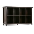 thumbnail image 1 of SIMPLIHOME Amherst SOLID WOOD 57 inch Wide Transitional 8 Cube Bookcase Storage Sofa Table in Hickory Brown with Storage, 8 Shelves, for the Living Room, Entryway and Bedroom, 1 of 2