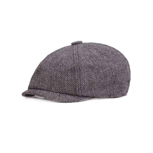 Sonducket Algodón poliéster hombres gorra plana portátil de moda Color sólido ajustable transpirable niños caballero sombrero boinas ropa Sombreros gris claro Sonducket AP013151-02