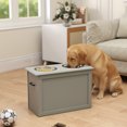 thumbnail image 2 of PawHut Elevated Dog Bowls, Pet Feeder for Large Dogs with Storage, Grey, 2 of 10