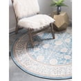 thumbnail image 7 of Unique Loom Gneis Salzburg Rug Light Blue/Gray 4' 1" Round Floral Traditional Perfect For Dining Room Entryway Bed Room, 7 of 7