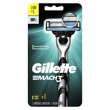 Gillette Mach3 Men's Razor, Handle & 2 Blade (Best Price Mach 3 Razor Blades)