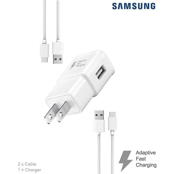 Chargeur Samsung Galaxy S20 FE 5G d'Origine! Chargeur Rapide Adaptatif [1  Chargeur Mural + 2 Câbles de Type C] le Vrai Chargement Rapide Adaptatif  Numérique Utilise Deux Tensions pour une Charge jusqu'à