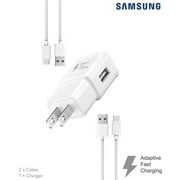 Original Samsung Galaxy A Quantum Charger! Adaptive Fast Charger Kit [1 Wall Charger + 2 Type-C Cables] True Digital Adaptive Fast Charging uses dual voltages for up to 50% faster charging!