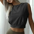 thumbnail image 2 of Ruimatai Women's Sleeveless Blouse Casual Loose Crop Top Solid Round Neck Sexy Vest Summer T-Shirt, 2 of 8