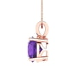 thumbnail image 3 of Clara Pucci 18K Rose Solid Hypoallergenic Gold 1.5Ct Natural Amethyst Round Brilliant Cut Solitaire Designer Necklace Pendant For February, 3 of 6