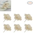 thumbnail image 1 of ruzhgo 6Pcs Napkin Rings Hollow Out Flower Shape Napkins Buckles Holders Dining Table Decorations, 1 of 6