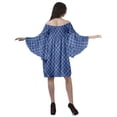 thumbnail image 5 of Moomaya Blue2 Womens Off Shoulder Summer Beach Dress Cotton Vacation Dress With Bell Sleeves - M, 5 of 7