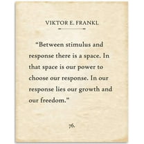Viktor E. Frankl - Between Stimulus And Response There is a Space - 11x14 Unframed Typography Book Page Print - Great Inspirational and Motivational Decor and Gift Under $15