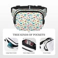 thumbnail image 5 of Rateoe Cute Transport Print Fanny Pack Belt Bag for Women and Men, Square Double-Layer Waterproof Waist Pack with Adjustable Strap for Hiking, Jogging, Cycling, 5 of 9