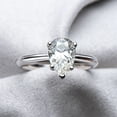 thumbnail image 2 of Blue Jewel 2.3 Ct Pear Cut Lab Created Diamond Band - 14K White Gold Plated Rings - Simple Engagement Wedding Promise Ring for Women's - Solitaire Diamond Jewelry for Women's - Proposal Delicate Ring, 2 of 9