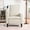 Beige, variant on Modern Reclining Chair - Beige Foam Cushioned With Metal Expansion Frame Recliner In Filled Seat & Cup Holder