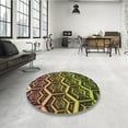 thumbnail image 3 of Ahgly Company Indoor Round Patterned Milk Chocolate Brown Area Rugs, 4' Round, 3 of 6