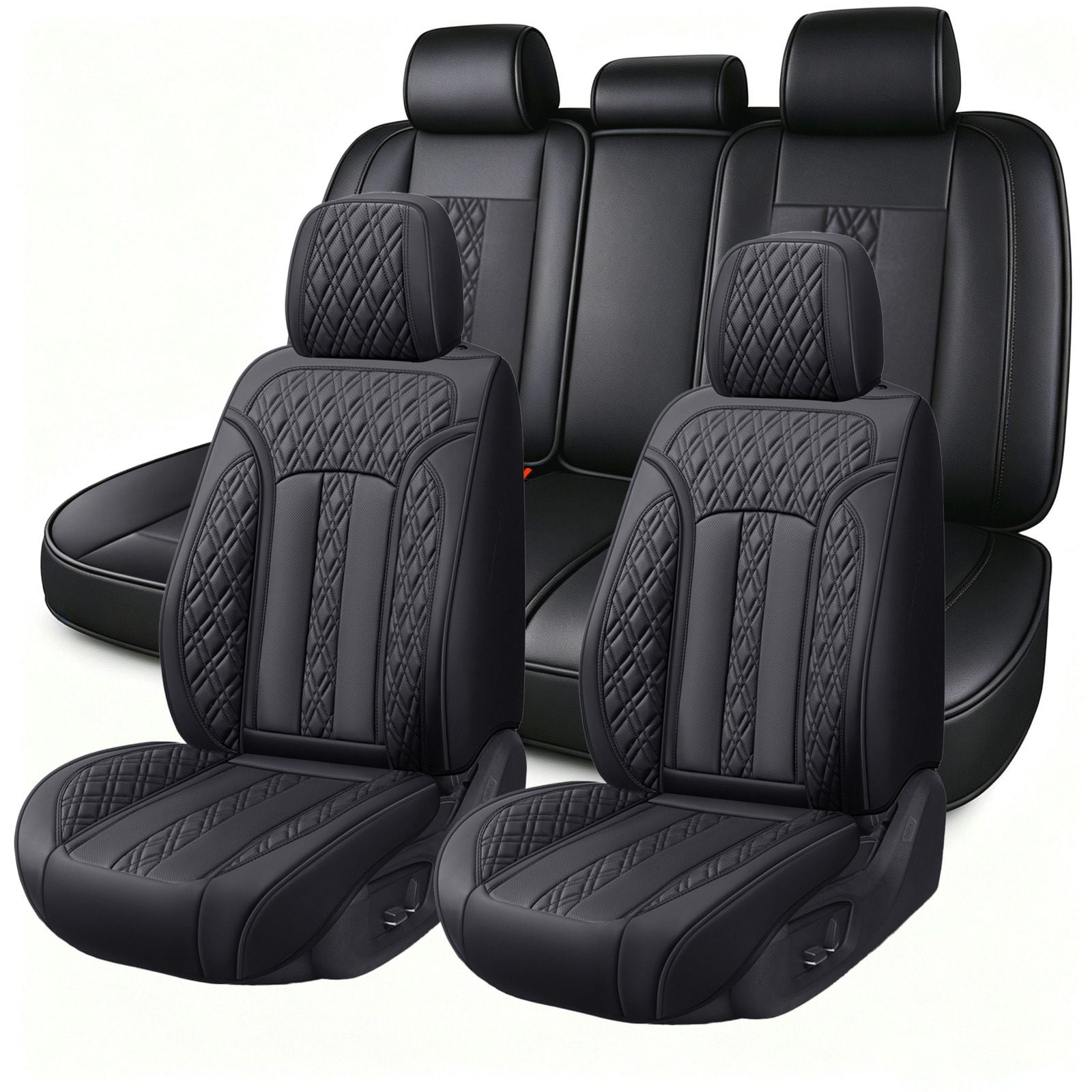 2006 Car Seat Cover for Acura Rl Black Car Seat Covers Premium Leather Full Set of 5 Seats Retain Seatbelt Port Protect and Upgrade Seats Upgrade the Car s Interior
