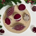 thumbnail image 3 of FlareFable 3" Unique Carving Velvet Christmas Tree Balls Hanging, with Multiple Patterns Flocked Christmas Balls Ornaments, with Sequins Christmas Ball Shape Holiday Decor & Christmas Decoration, 3 of 12