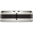 thumbnail image 3 of Stainless Steel Polished Black Enamel 8mm Beveled Edge Band (Size 11) Made In China sr122-11, 3 of 5