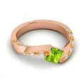 thumbnail image 3 of 1.20 Carat Natural Diamond Peridot & Citrine Gemstone Elegant Engagement Ring for Ladies 18K Rose Gold Size 6 by Diamond-Capitals, 3 of 8