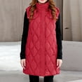 thumbnail image 6 of TrdSipl Long Puffer Vest for Women Sleeveless Hooded Puffer Jacket Lightweight Quilted Jackets Fall Warm Zipper Up Vest Outerwear, 6 of 6
