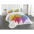 thumbnail image 3 of Ambesonne Colorful Quilted Bedspread Set 3 Pcs, Hippie Daisy Spring, King Size, Multicolor, 3 of 5