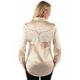 thumbnail image 2 of Scully HC922-TAN-L Womens Fringe Long Sleeve Snap Western Shirt, Tan - Large, 2 of 2