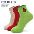 thumbnail image 5 of Women’s Cotton Ankle Socks 3 Pack Cute Fruit Embroidered Soft Breathable Casual Socks Size 6-10 (Style 3), 5 of 9