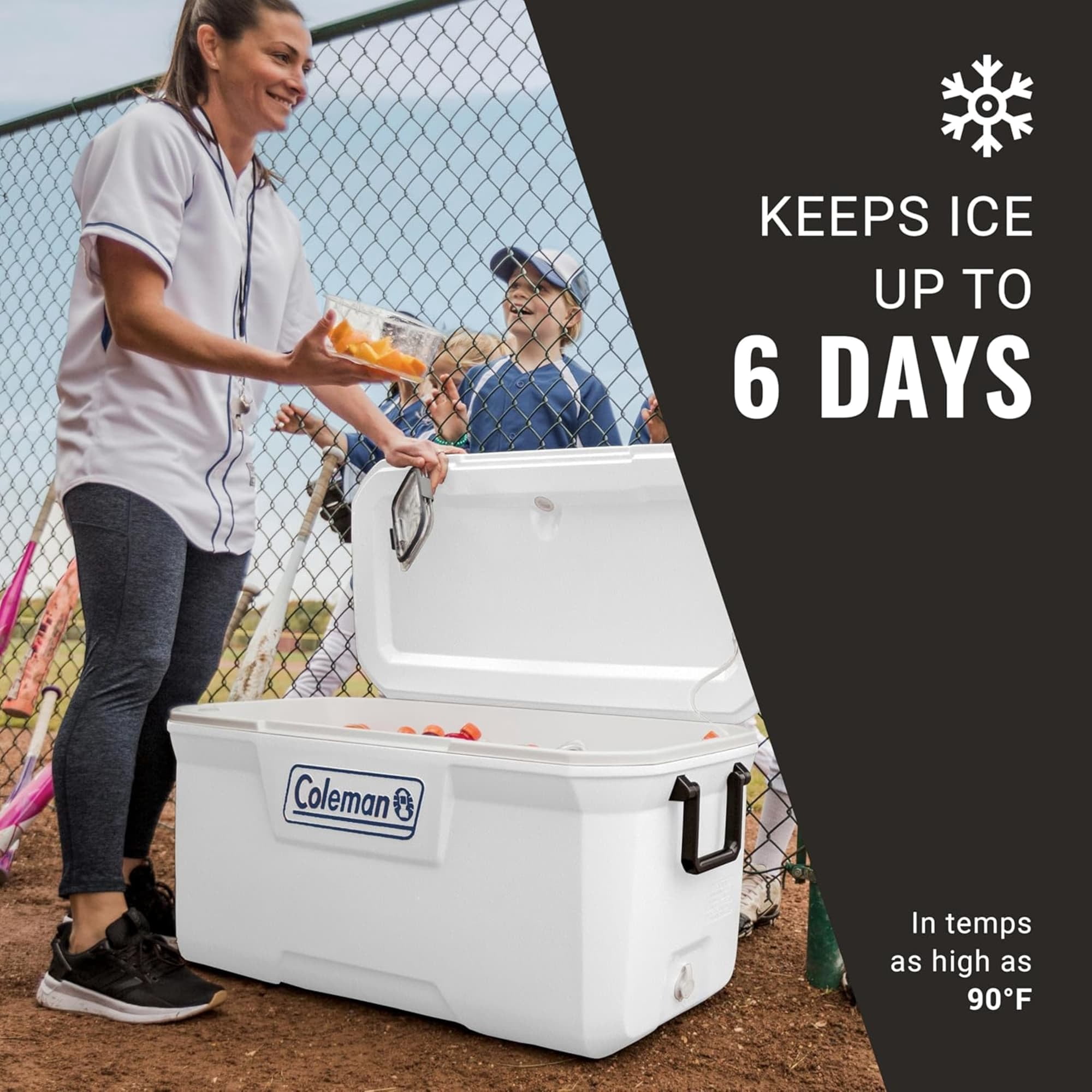 Coleman Classic 120 QT Marine Hard-Sided Ice Chest Cooler, White