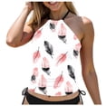 thumbnail image 3 of adviicd Halter Swim Top Womens Tankini Swimsuits - Two Piece Tummy Control Bathing Suits High Neck Swimwear(Pink,XL), 3 of 7
