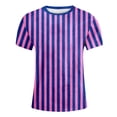 thumbnail image 4 of PMVFHDE T-Shirt Graphique à Manches Courtes Rayé de Carnaval pour Garçons Confortable Décontracté Coloré pour Fête d'Enfants Rose,150, 4 of 4