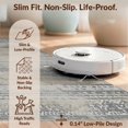 thumbnail image 6 of Design&I 5'x7' Washable Area Rug Sleek Flatweave Pet Friendly & Non-Slip Beige Grey Vintage Striped Alternating Bands Distressed Taupe for Small Living Room, Bedroom, 6 of 7